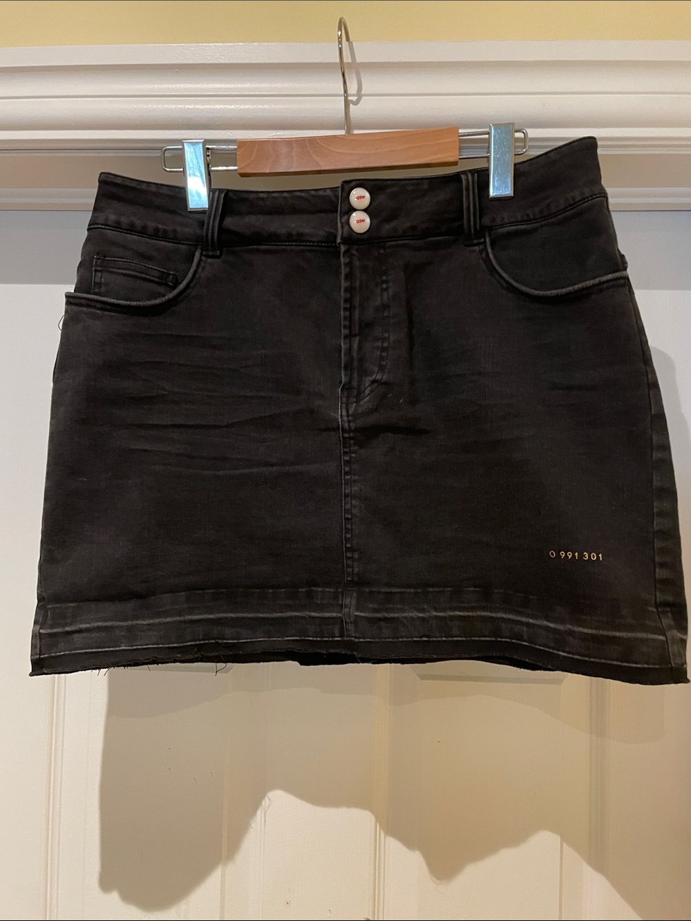 Once We Were Warriors Black Denim skirt Y2K streetwear Japan